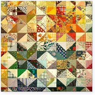 CafePress Fun Patchwork Quilt Square Car Magnet 3 X 3 Square Car Magnet, Magnetic Bumper Display