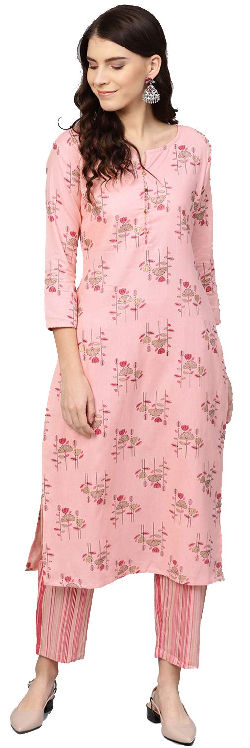 AraynaWomen's Rayon Printed Kurta Palazzo Set