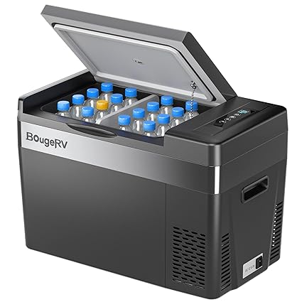 BougeRV 12 Volt Refrigerator 12V Car Fridge 30 Quart Portable Freezer Compressor Cooler