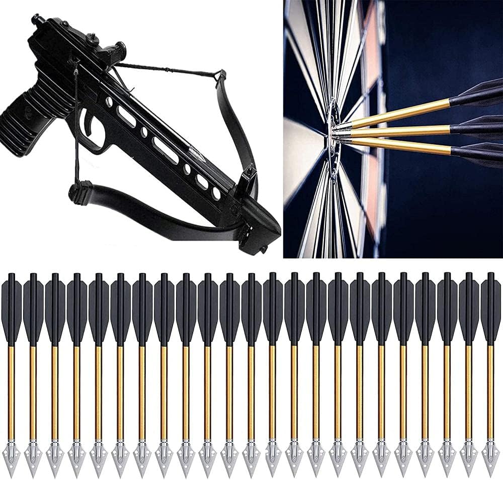 Mini tornillos de ballesta 6 flechas de ballesta de 3 pulgadas Flechas de ballesta de aluminio Flechas para 50-80 lbs Pistola Ballbow Precisión objetivo Practicar tiro pequeño tiro con arco de ca