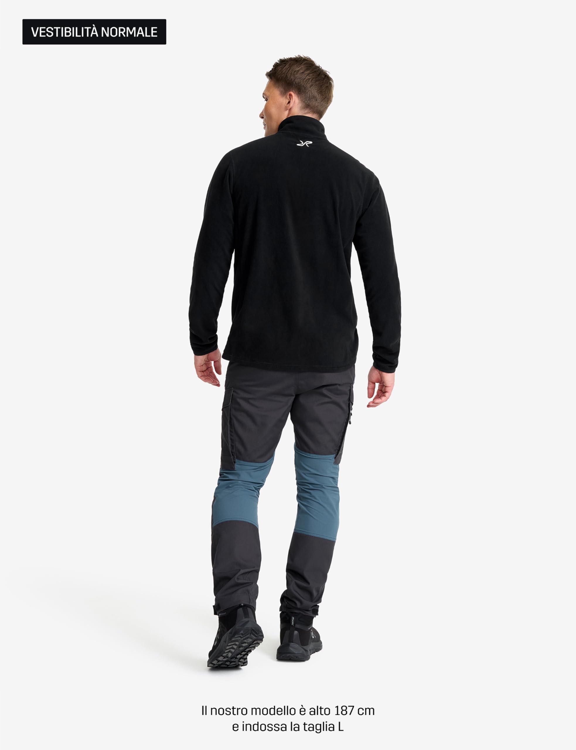 RevolutionRace Hiker Half-Zip Fleece da Uomo, Pile leggero ed elastico con mezza zip