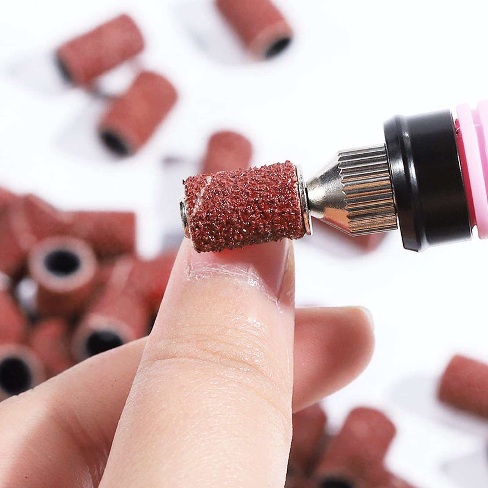 120 Pezzi Nastri Abrasivi Manicure, 80# 120# 180# 240# Levigatura Bande, Bande Abrasive con Punte per Fresa Unghie per Pedicure del Manicure del Trivello del Unghie Macchina