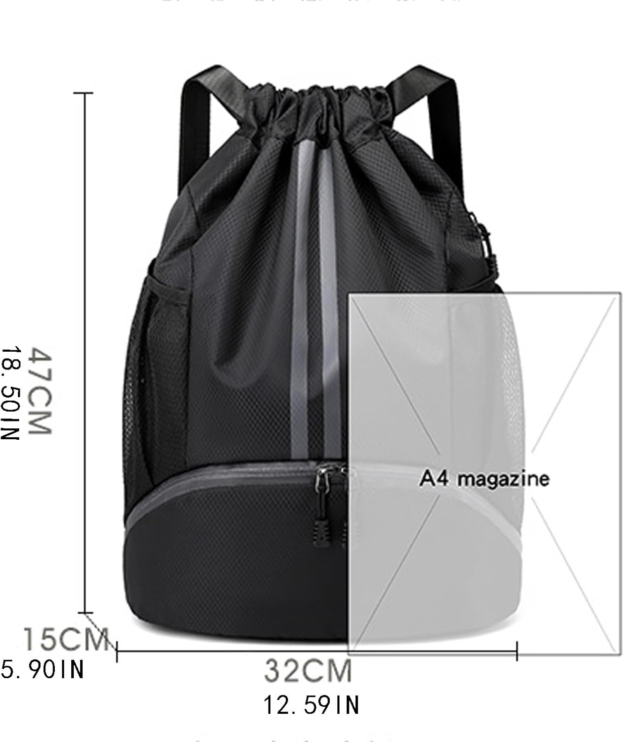 Baseball Equipment Bag Basketball Bag Double Shoulder Drawstring With Multiple Compartments Portability For Basketball Swimming Fitness Travel Vacation Leisure Travel