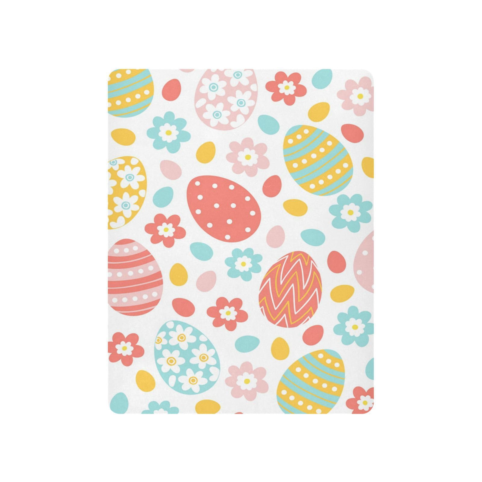 Moudou Easter Eggs Playard Sheet for Boy Girls, Soft Breathable Fitted Toddler Sheet for Standard Playard Bed Mattress, 39 x 27 x 5 Inch