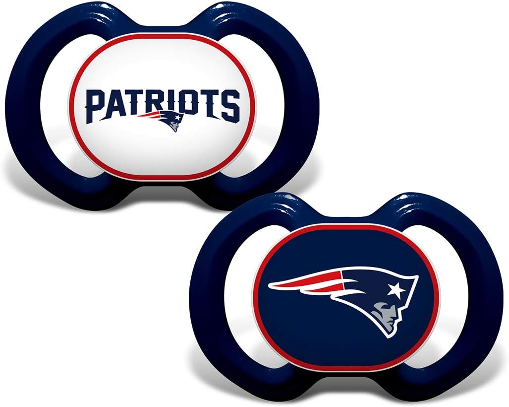 BabyFanatic - Chupete de 2 unidades  NFL New England Patriots  Producto oficial de la liga