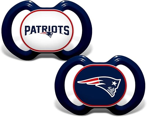 BabyFanatic - Chupete de 2 unidades  NFL New England Patriots  Producto oficial de la liga disponible en Yaxa Peru