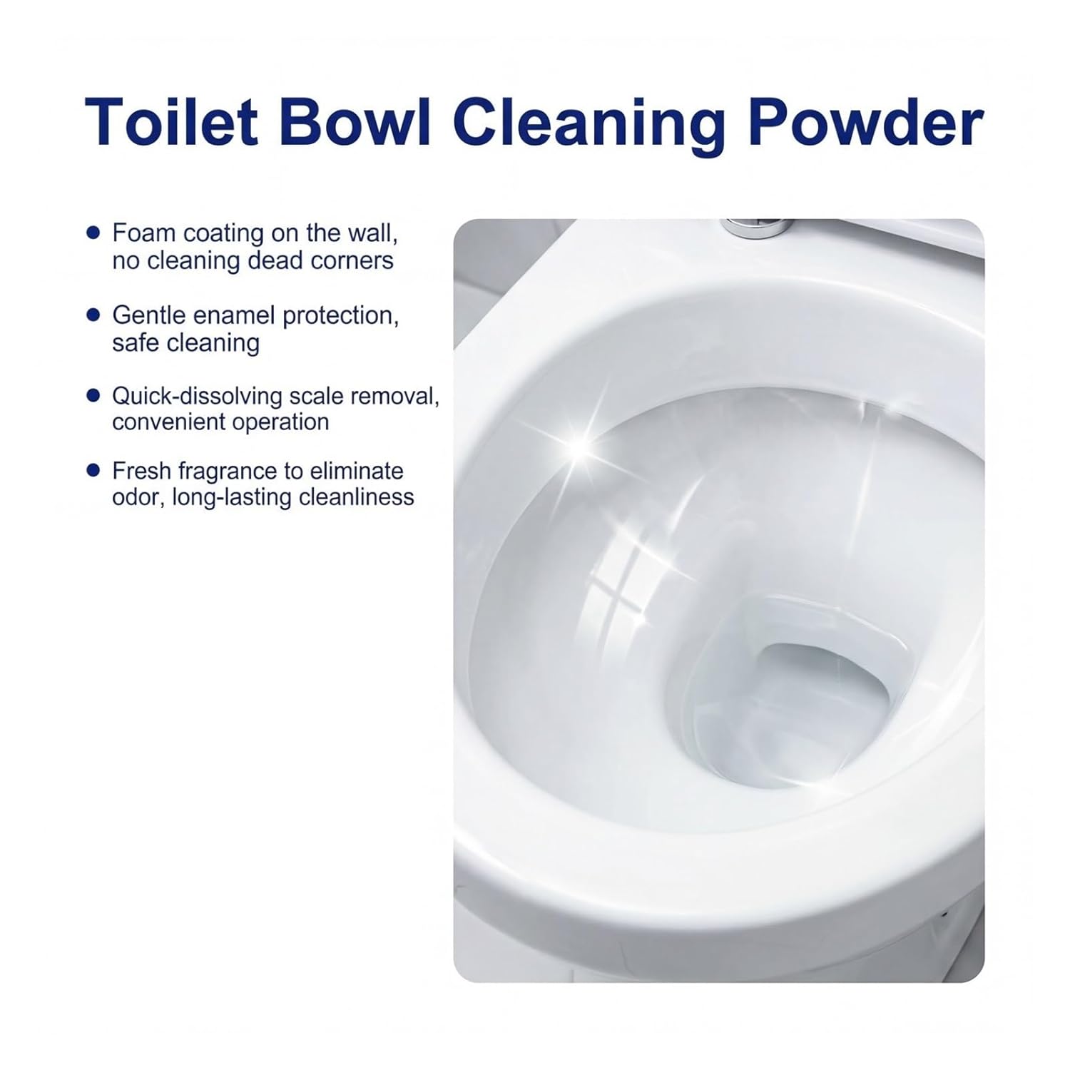 Toilet Cleaner Foam Powder 240g, Powerfully Breaks Down Stubborn Yellow Stains, Penetrates Deep Into Crevices(3pcs)