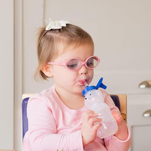 Miniatura 8 de TalkTools Honey Bear - Vaso con popote para bebés, sin BPA, botellas para terapia de grado alimenticio para entrenamiento del habla y alimentación,