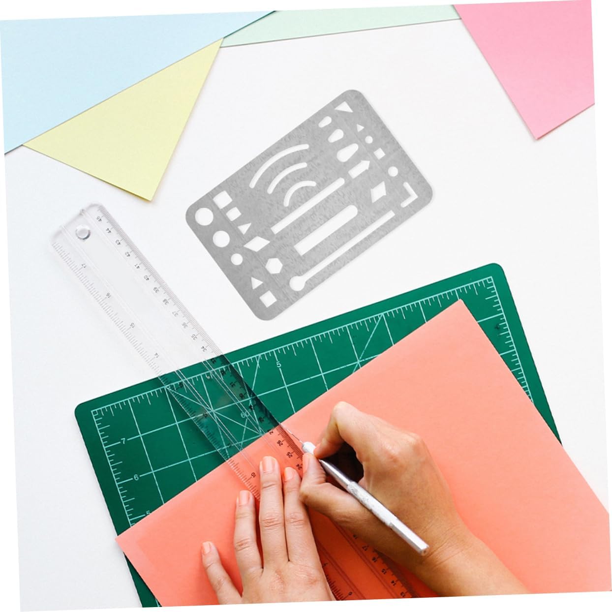 6Pcs Stainless Steel Erasing Shield Eraser Shield for Precise Drawing Drafting Tools Suitable for Artists and Professionals Crafting and Artwork Adjustments
