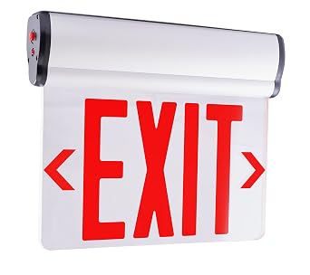Elco Lighting EDGLIT2R Transparent Edge Lit LED Exit Sign Green or Red Letters Single or Double Face