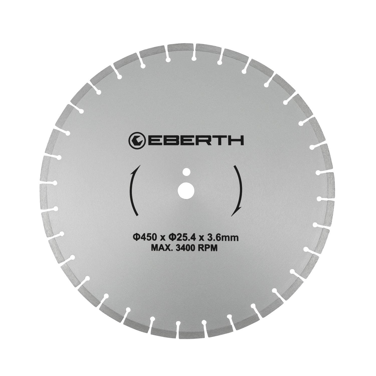 EBERTH Diamentowa tarcza tnąca do kamienia, betonu, płytek i gresu, tarcza diamentowa o średnicy 450 mm, otwór 25,4 mm, grubość 3,6 mm, diamentowa tarcza do cięcia do granitu, ceramiki, marmuru