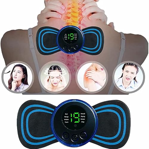 EMS Mini Electric Neck Cervical Massager Pads - 6 Massage Modes,Portable Neck Massager,USB Neck Wrap for Pain Relief Multi-function Intelligent Cervical Massager for Whole Body (1 Set)