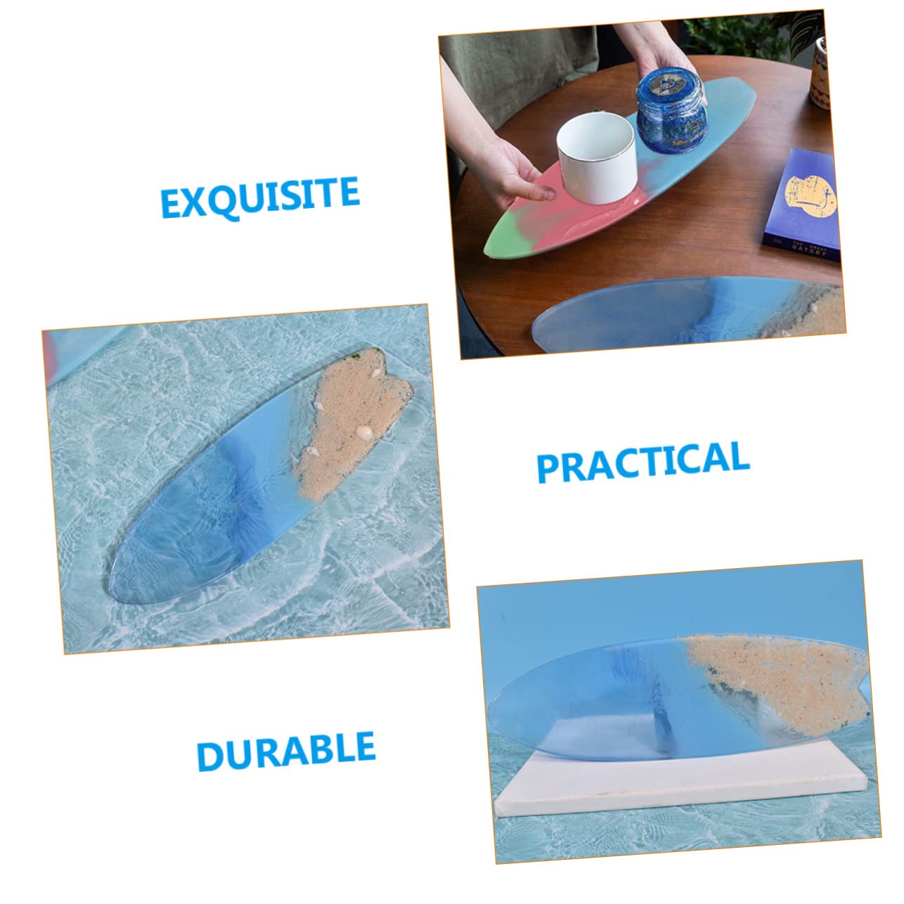 6stücke Silikon Gießform Surfbrett-Form Epoxidharz Silikonform Für Untersetzer Und Kreative Bastelprojekte Für Heimdekoration Und