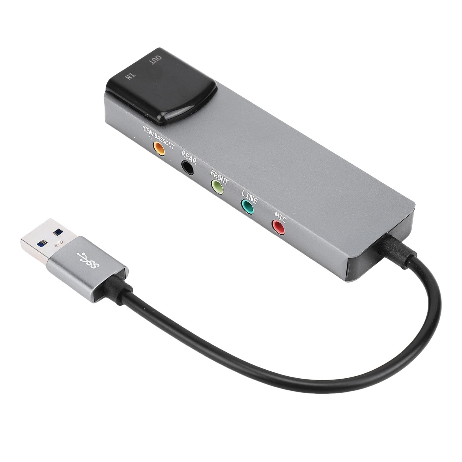 Lazmin112 Scheda Audio Surround Usb 7.1, Uscita 5.1 e Doppio Canale, Supporto 32/44/48 Khz, Plug And Play, Musica Ad Alta Risoluzione, Scheda Audio Stereo Esterna, Per Laptop, Pc