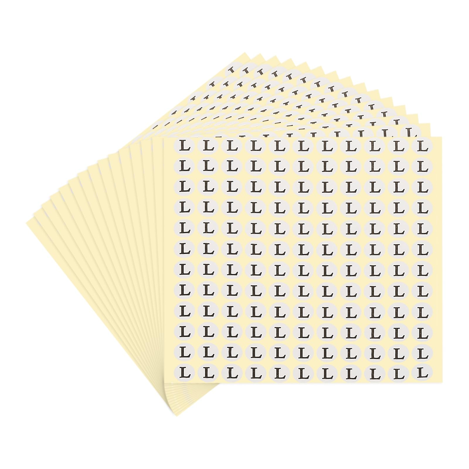 PATIKIL 15 Sheets Alphabet Stickers Letter l Small Round Sticker 1/2 Inch Self-Adhesive Paper Label for Inventory Organizing Storage Handmade (Total
