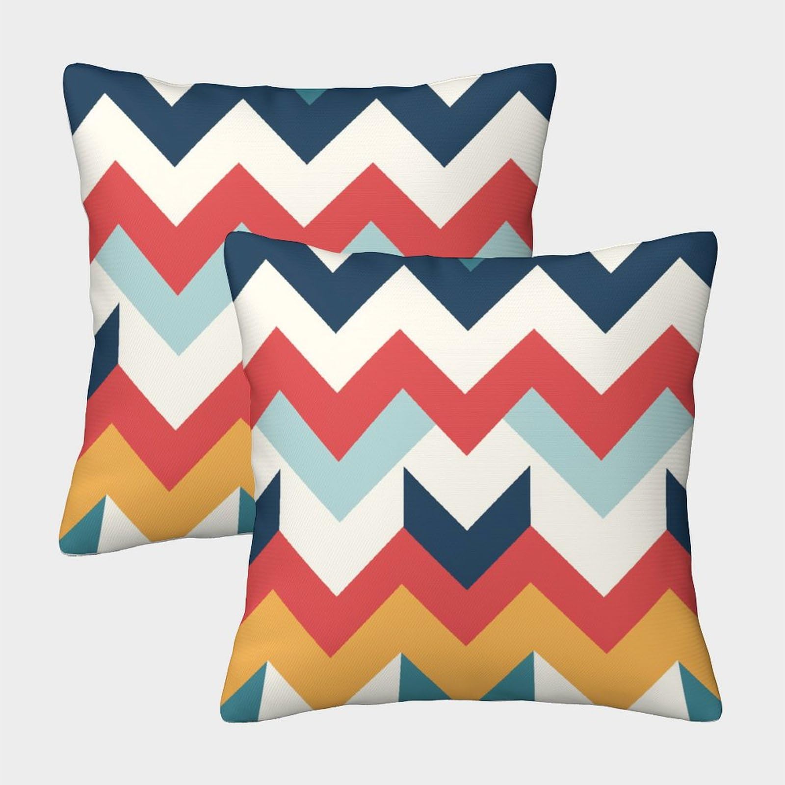 NoveAurora Herringbone Cushion Covers Pack of 2 Decorative Throw Pillow Cover Soft Wave Geometry Pillowcases with Invisible Zipper for Sofa And Couch Bedroom Pillow Cases 50x50cm