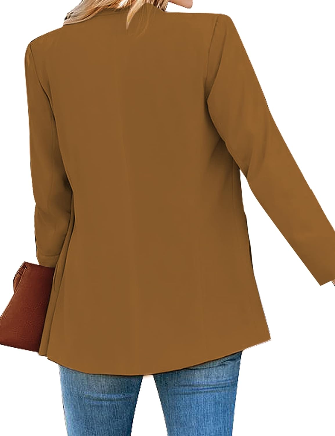 luvamia Women's Casual Long Sleeve Lapel Button Slim Work Office Blazer Jacket - Image 2