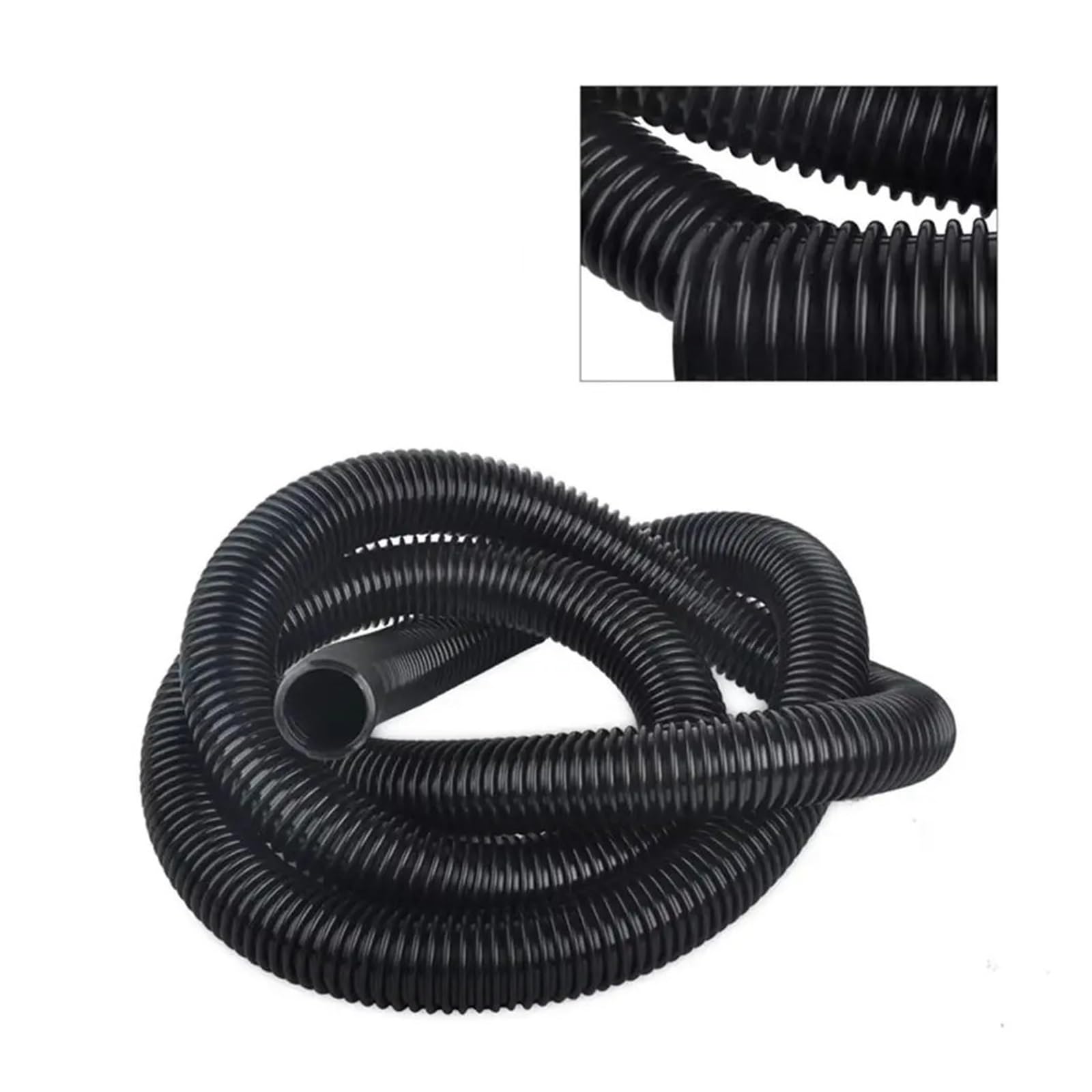 Manguera de aspiradora de 3m/5m, diámetro interior de 32mm, manguera Flexible for aspiradora, manguera extendida, manguera corrugada de EVA roscada Universal(Black-3m)