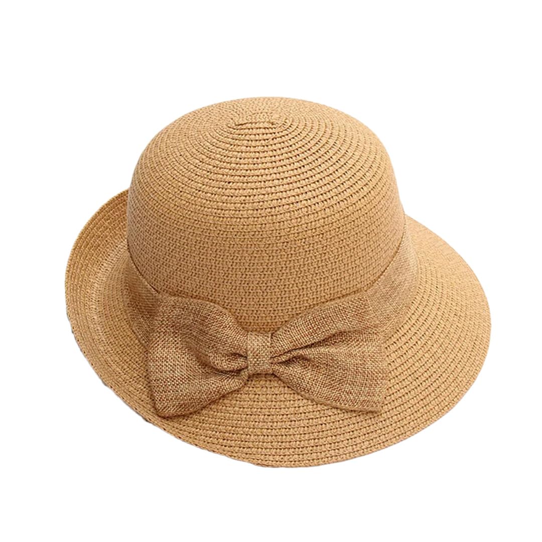 Yeuyyben Cappello estivo da donna con nastro nero decorato cappello di paglia per ragazze bambini cappello panama cappello da sole per bambini cappelli da spiaggia