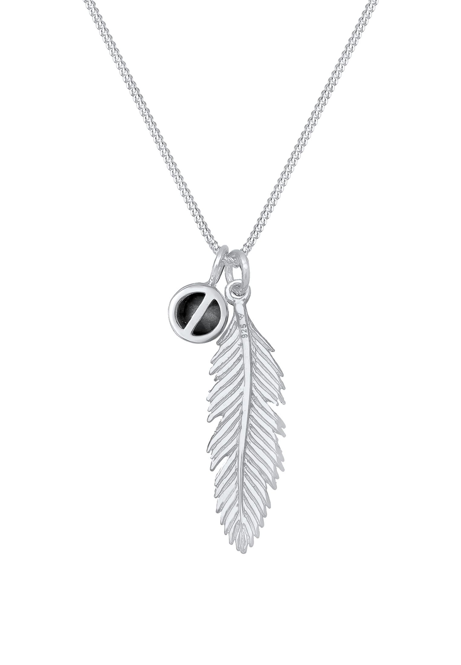 Elli Collar Mujer Colgante Pluma Tendencia con Cristales en Plata Esterlina 925