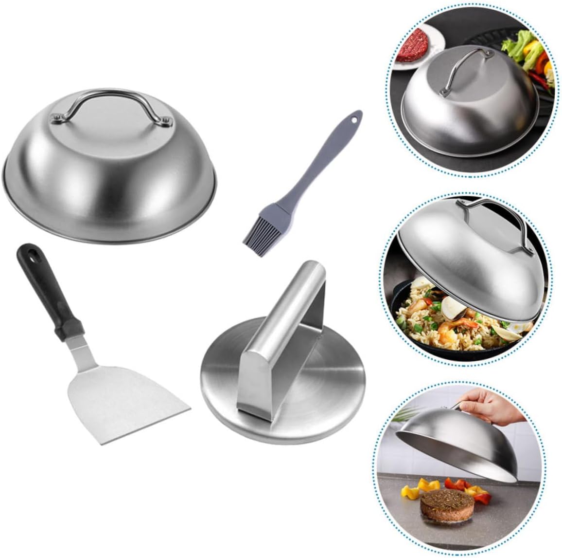 1set Stainless Steel Burger Press Set Patty Maker Tool for Griddle BBQ Easy Use Meat Shaper for Cooking Outdoor BBQ Accessories for