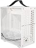 Miniature ITX PC Case, 23x20.5x12cm Desktop Computer Gaming Case, 360 Degree Open Hollow Airflow Case, DIY Desktop ITX Chassis (White)