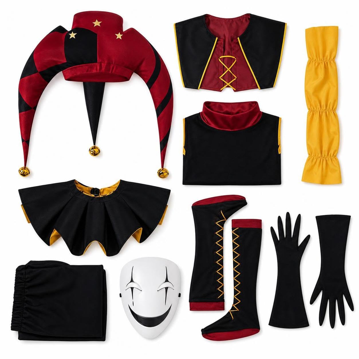 Clown Kostüm Set für Erwachsene – Umfassendes Cosplay Kostüm für Halloween und Karneval