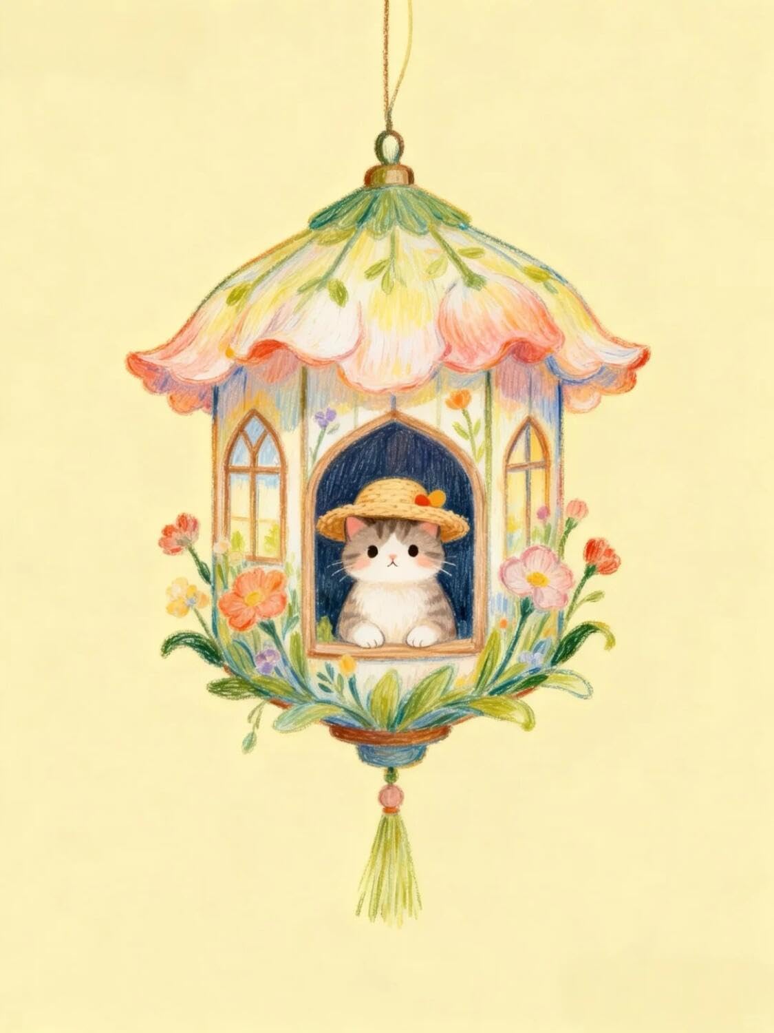 AxiangziK DIY Embroidery Kit Casa de las flores 11CT 80x100cm