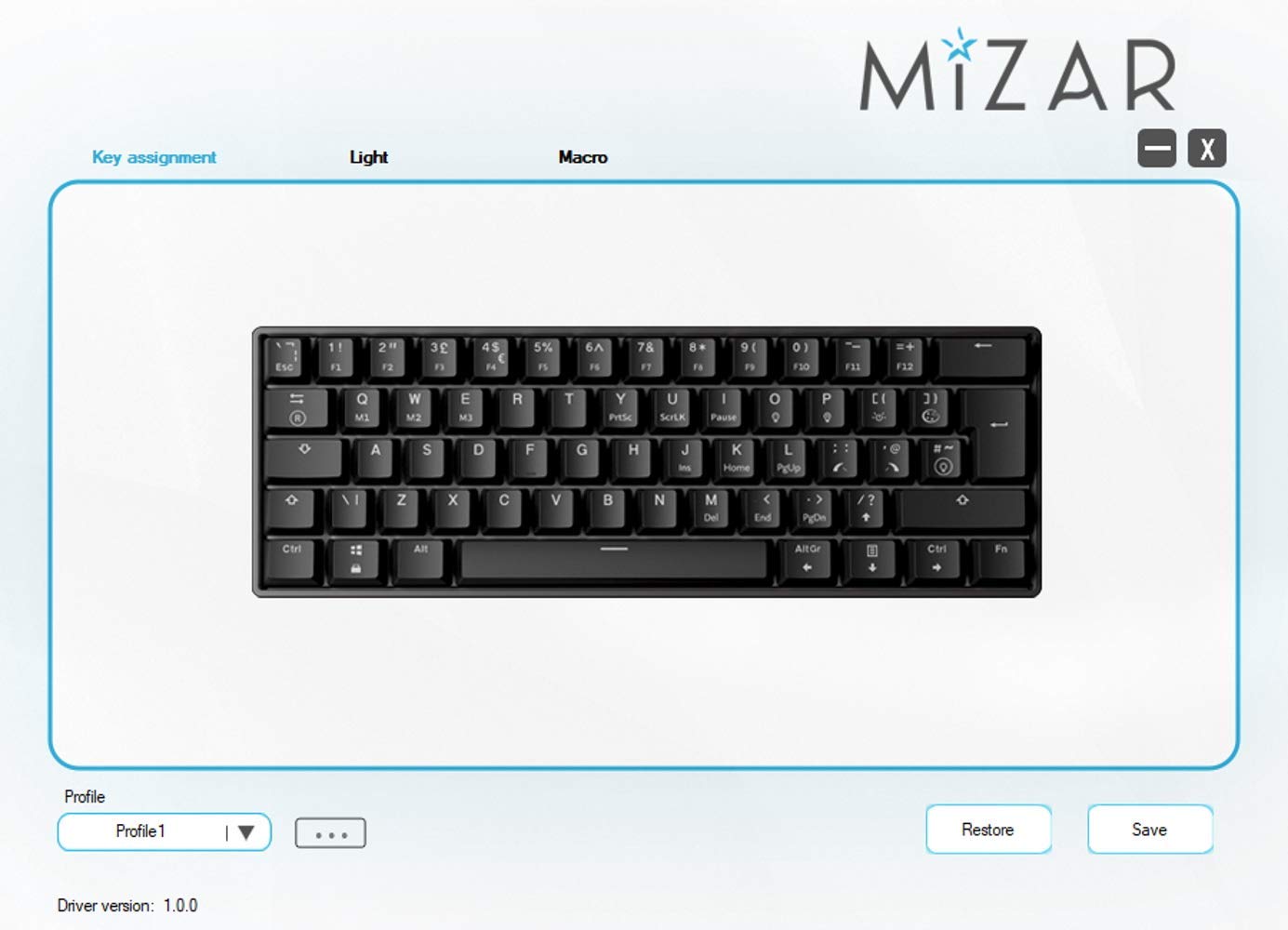 Amazon.com: Mizar MZ60 Luna Hot Swappable Mechanical Gaming