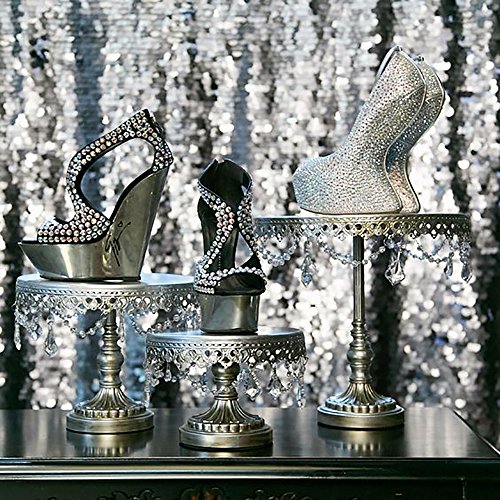 Opulent Treasures Chandelier Round Cake Plate Stands (Set Of 3), #TOP5