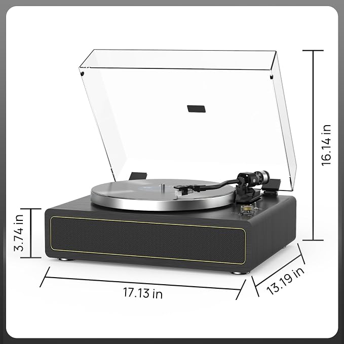 Tocadiscos con altavoces integrados y Bluetooth, negro miniatura 8
