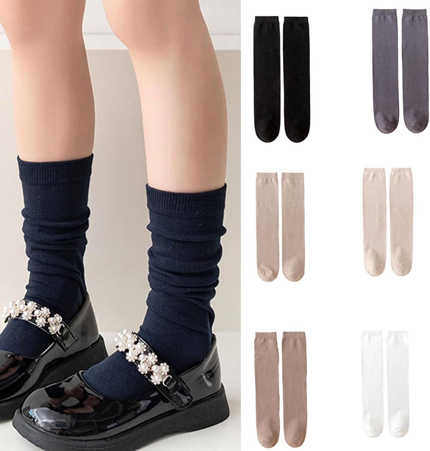 Knee High Socks Toddler AntiSlip MidCalf Socks Spring Soft Thin Elastic Cotton Accessories Warm