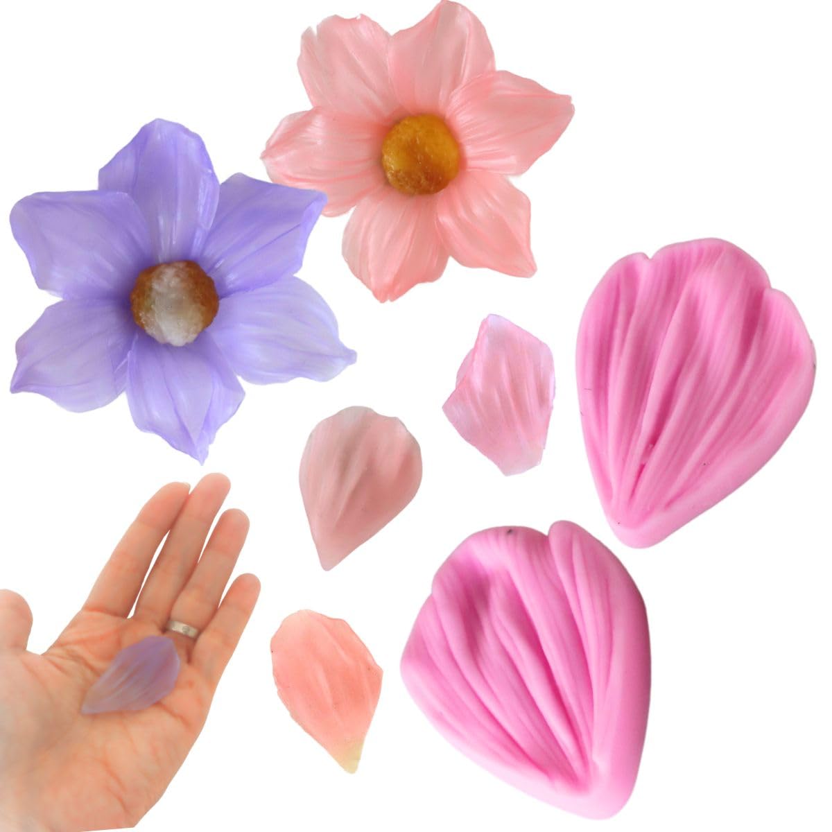Amazon | ミルティクラフト シリコンモールド 花 花びら 樹脂粘土 型