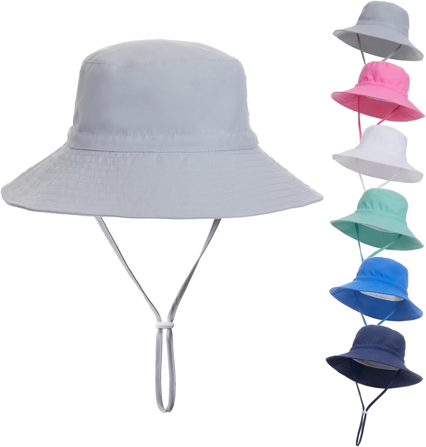 Baby Sun Hat Toddler Summer UPF 50+ Sun Protective Bucket Hat Wide Brim Beach Hats for Baby Boys Girls 0-6 Years