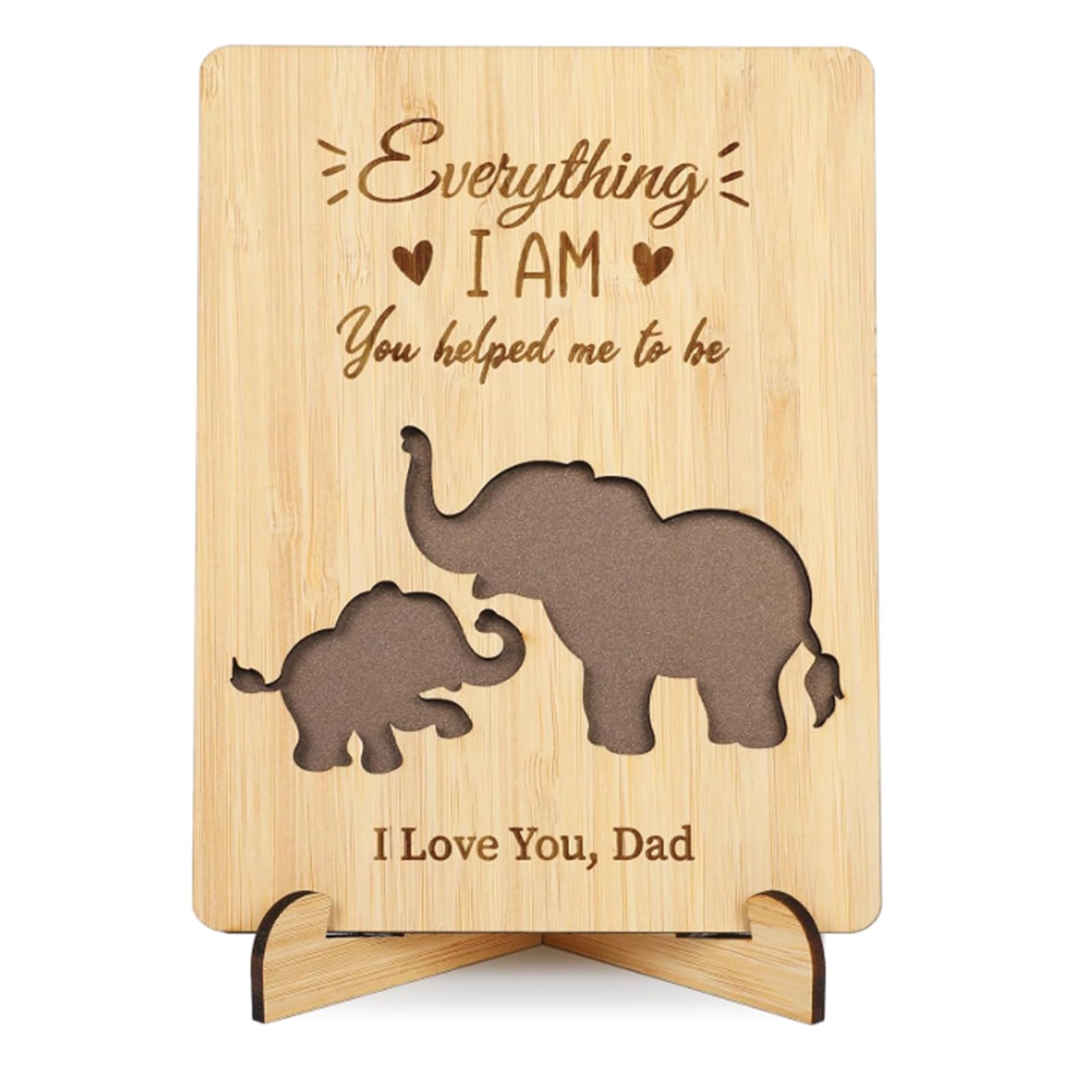 Qusinfc Foldable Memorial Wooden Card Artistic Birthday Wedding for Anniversaries Tabletop Display Customizable Wooden Holiday Card