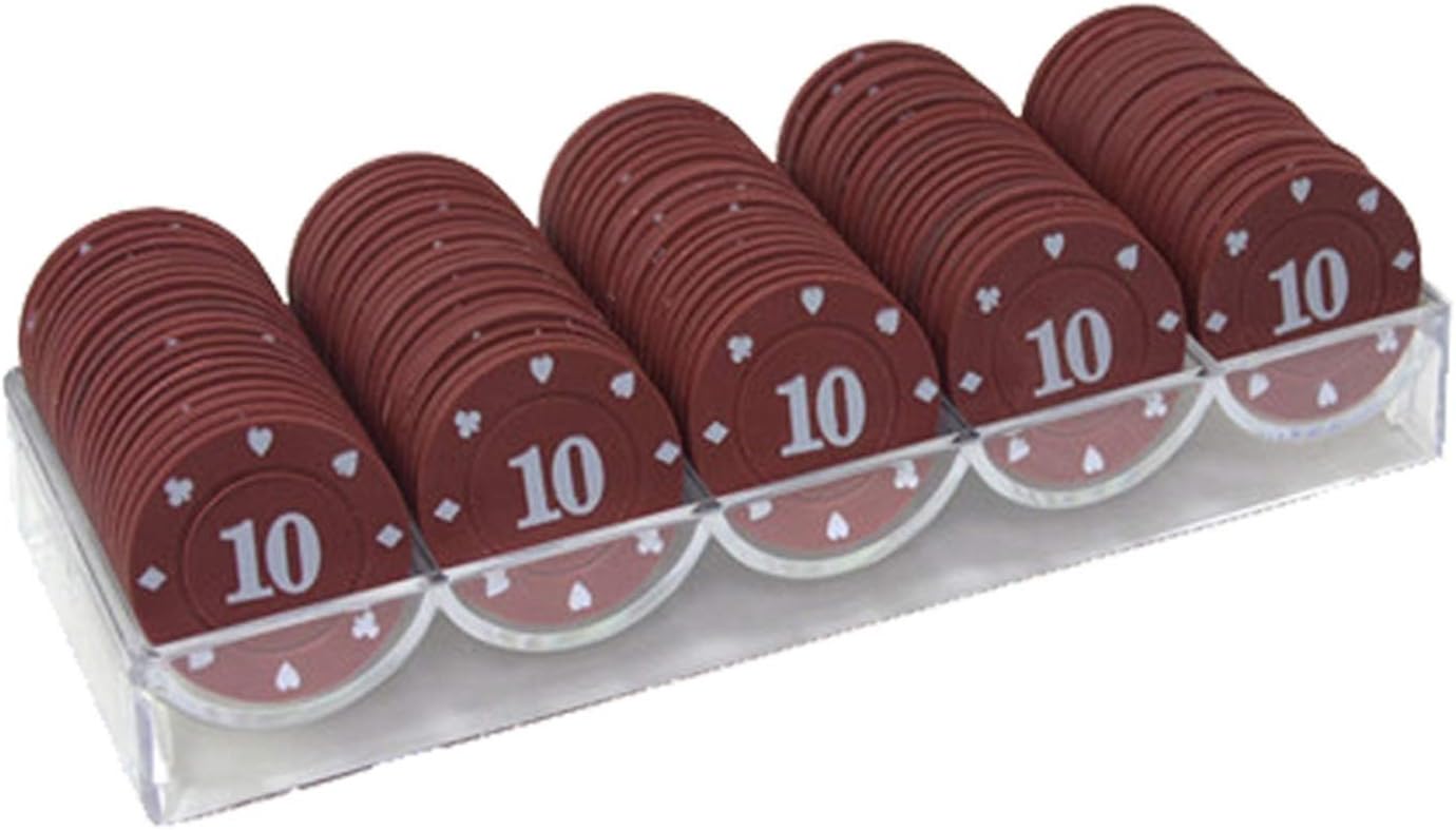 ポーカーチップ 100 1000ピースカジノポーカーチップは ポーカークレイチップコインカジノポーカーチップチップカードデッキを設定します 10 Plastic Color 10 Off