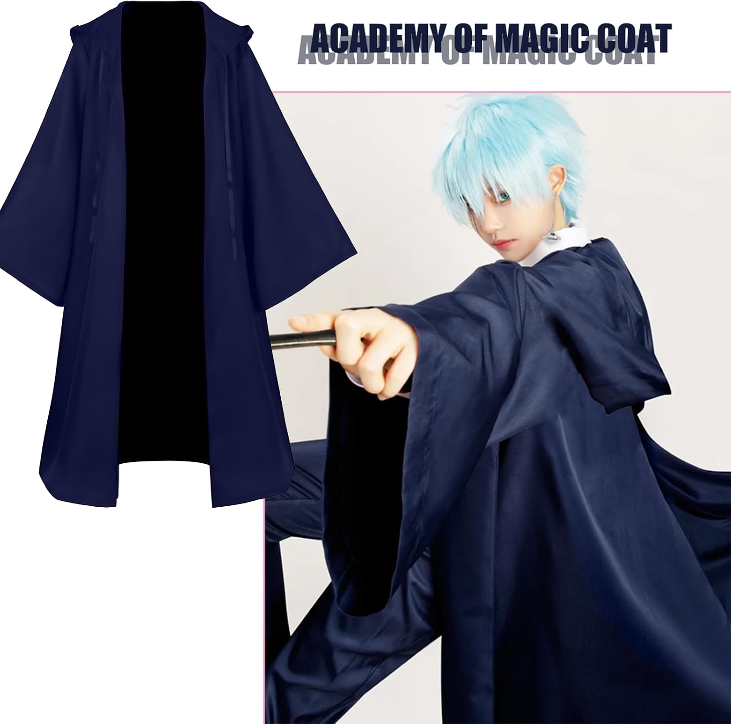 Tokisaki Halloween Magic Cloak Magical Hooded Robe Cosplay Costume Wizard Witch Cape for Women Men