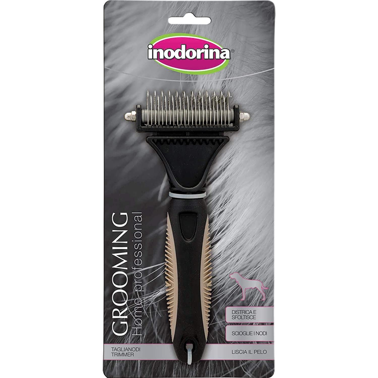 Inodorina, Knot Cutter for Pets for Detangling the Coat of Dogs Cats and Puppies, Suitable for Long or Wire Hair for Shiny Coat