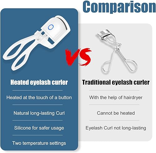 Miniatura 5 de DOPI - Rizador de pestañas eléctrico, 2 modos de calentamiento, rizador térmico de pestañas con precalentamiento rápido para todas las formas de