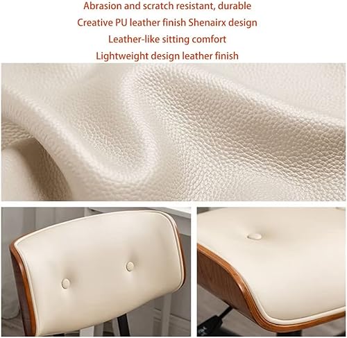 Miniatura 4 de Cómoda silla de escritorio de oficina en casa con ruedas, silla de oficina de asiento suave, silla de oficina tapizada sin brazos, silla de