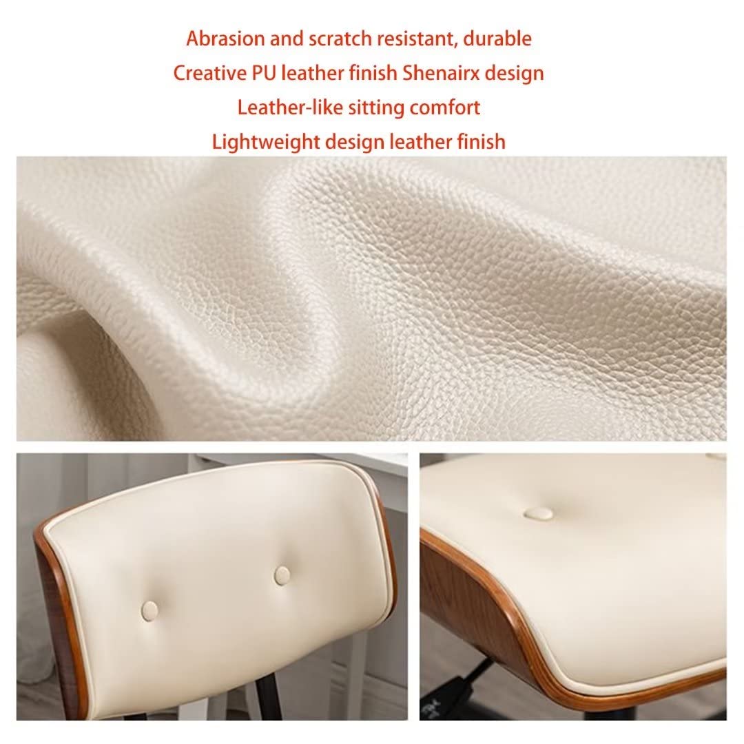 Sedia da ufficio girevole con ruote, elegante sedia da scrivania imbottita senza braccioli in morbida pelle nera, mobili moderni e da ufficio per comfort e stile