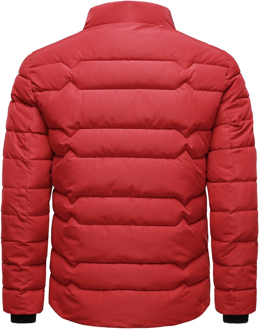 HOOD CREW Mens Puffer Jackets Lightweight Warm Winter Coats Stand Collar Full Zip Windproof Insulated Jacket - Image 4