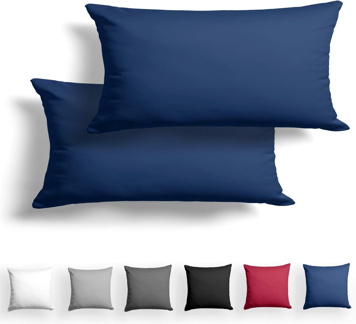 2er Set Wasserdichte Kissenschoner 40x80 Cm - Bambus Bezüge Mit Reißverschluss Für Allergiker