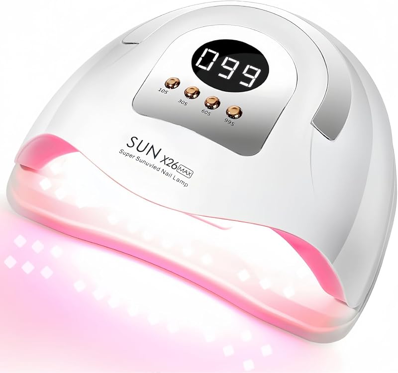 Lámpara de uñas LED UV con 81 cuentas, lámparas de curado de uñas de 380 W para esmalte de gel con sensor automático/4 ajustes de temporizador, secador de uñas LED, herramientas profesionales de secado de uñas para uñas de manos y pies