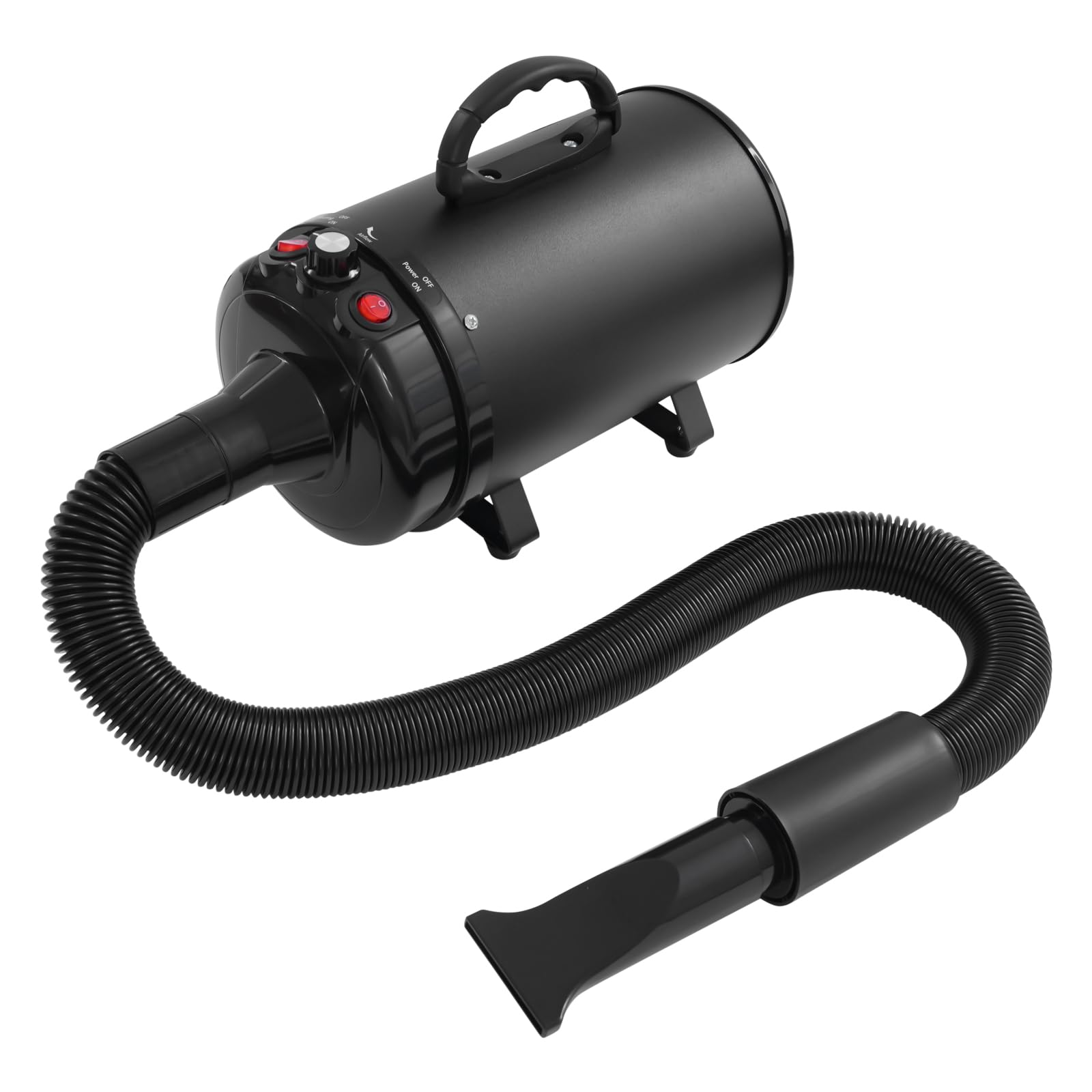 Hundefön Blower mit 4 Düsen - 2200W Profi Blower Hund, Leiser Hundepflege Trockner Gebläse für Hunde und Katzen (Schwarz)