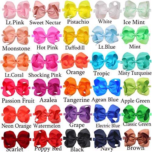 Cellelection 30 Colors Baby Girls Headbands 6Inch Big Hair Bows Elastic Hair Bands Headbands Hair Accessories For Newborns Infants Toddlers Kids… #TOP1