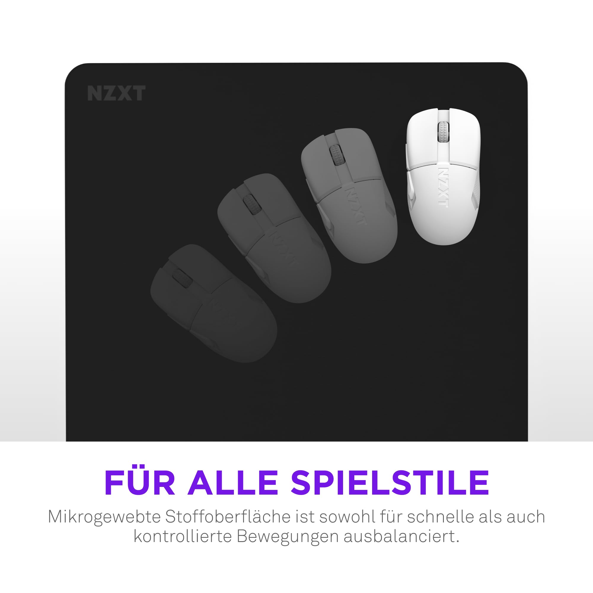 Nzxt Zone – XL-Gaming-Mauspad – Micro-Weave-Stoffoberfläche – ausgewogene Geschwindigkeit und Kontrolle für alle Spielstile – spritzwassergeschützt 750L – Bild 5