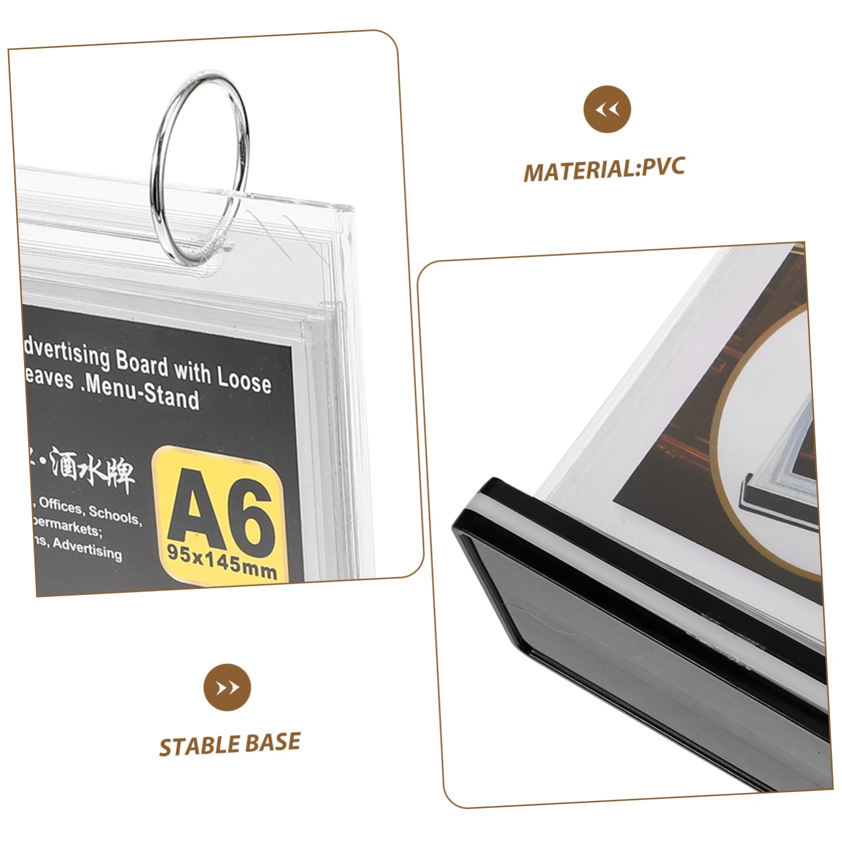ARTIBETTER 12 Piezas Soporte de Menú Vertical de Restaurantes y Cafés Exhibidor de Carteles con Base Estable Soporte de Menú Transparente Eventos y Celebraciones