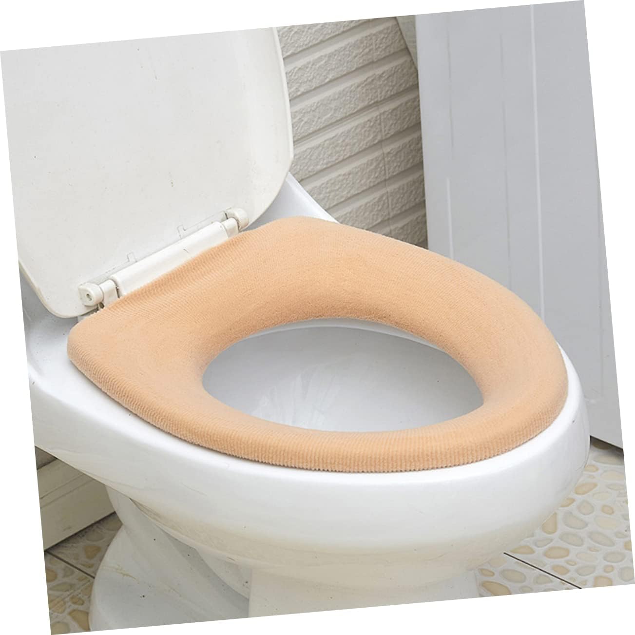 Gadpiparty 10pcs O-shaped Toilet Seat Covers Bathroom Decor Soft Warm Pads for Toilet Seat Fit Accessories