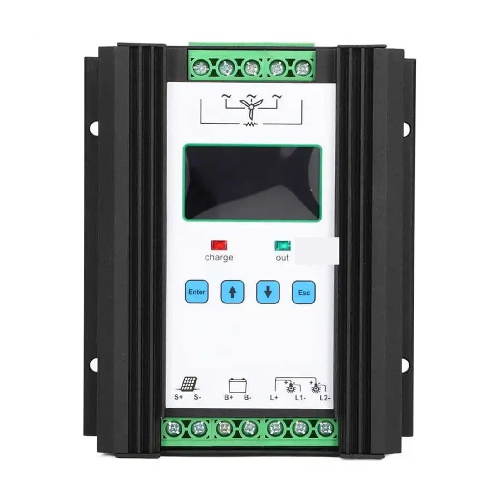 Kontroler ładowania słonecznego, Wiatrowy regulator słoneczny Cyfrowy inteligentny wiatru 12V 24V 600W Kontroler